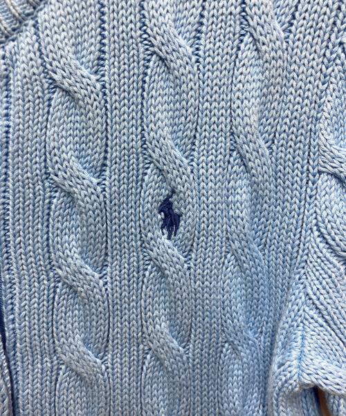 POLO RALPH LAUREN（ポロ・ラルフローレン）POLO RALPH LAUREN (ポロ・ラルフローレン) 半袖ニットカーディガン スカイブルー サイズ:Mの古着・服飾アイテム