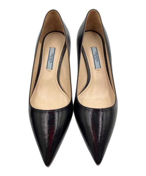 PRADA（プラダ）PRADA (プラダ) ポインテッドトゥパンプス サフィアーノ ブラック サイズ:35の古着・服飾アイテム