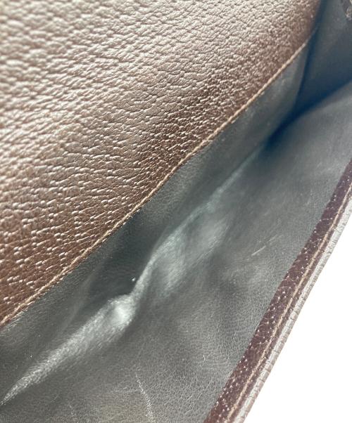 GUCCI（グッチ）GUCCI (グッチ) Wホック長財布 GGキャンバス ベージュ×ブラウンの古着・服飾アイテム