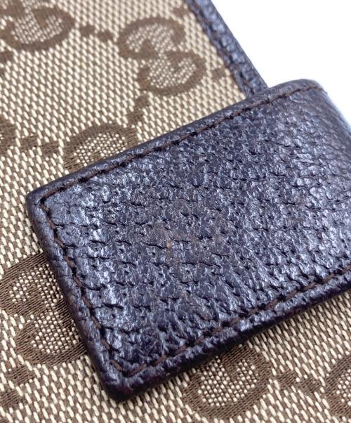 GUCCI（グッチ）GUCCI (グッチ) Wホック長財布 GGキャンバス ベージュ×ブラウンの古着・服飾アイテム