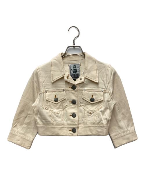 GAULTIER JEANS（ゴルチエジーンズ）GAULTIER JEANS (ゴルチエジーンズ) クロップドデニムジャケット ベージュ サイズ:40の古着・服飾アイテム