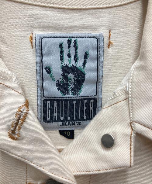 GAULTIER JEANS（ゴルチエジーンズ）GAULTIER JEANS (ゴルチエジーンズ) クロップドデニムジャケット ベージュ サイズ:40の古着・服飾アイテム