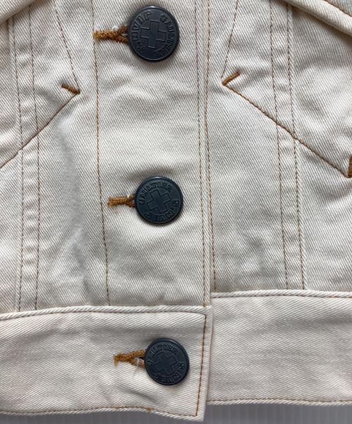 GAULTIER JEANS（ゴルチエジーンズ）GAULTIER JEANS (ゴルチエジーンズ) クロップドデニムジャケット ベージュ サイズ:40の古着・服飾アイテム