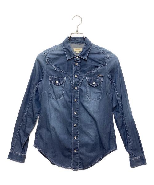 DIESEL（ディーゼル）DIESEL (ディーゼル) ウエスタンシャツ ブルー サイズ:Sの古着・服飾アイテム