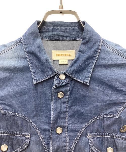 DIESEL（ディーゼル）DIESEL (ディーゼル) ウエスタンシャツ ブルー サイズ:Sの古着・服飾アイテム