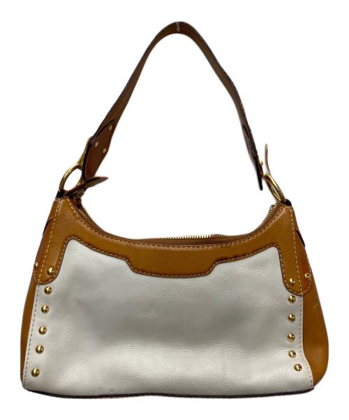 MICHAEL KORS（マイケル・コース）MICHAEL KORS (マイケル・コース) ハンドバッグ ホワイト×ブラウンの古着・服飾アイテム