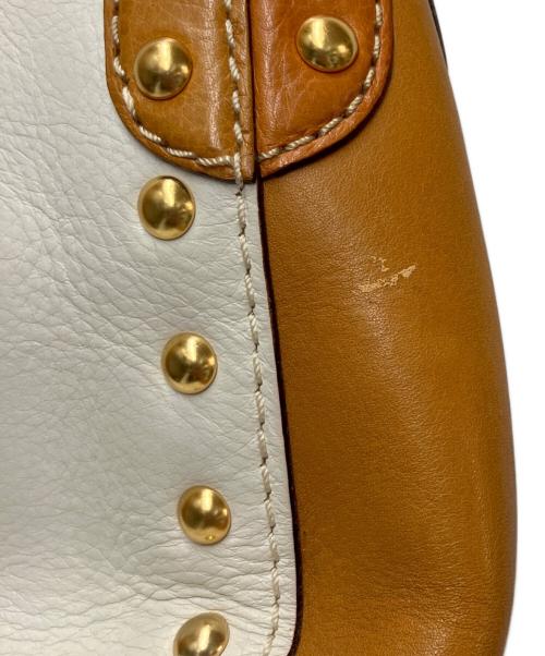 MICHAEL KORS（マイケル・コース）MICHAEL KORS (マイケル・コース) ハンドバッグ ホワイト×ブラウンの古着・服飾アイテム