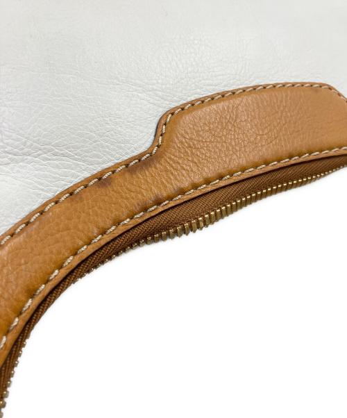 MICHAEL KORS（マイケル・コース）MICHAEL KORS (マイケル・コース) ハンドバッグ ホワイト×ブラウンの古着・服飾アイテム