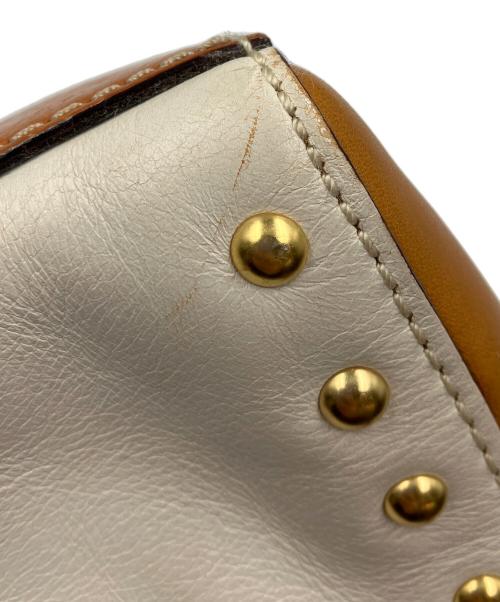 MICHAEL KORS（マイケル・コース）MICHAEL KORS (マイケル・コース) ハンドバッグ ホワイト×ブラウンの古着・服飾アイテム