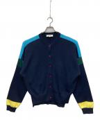 ENFOLDエンフォルド）の古着「マルチカラーニットカーディガン」｜ネイビー