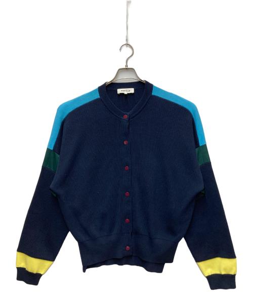 ENFOLD（エンフォルド）ENFOLD (エンフォルド) マルチカラーニットカーディガン ネイビー サイズ:38の古着・服飾アイテム
