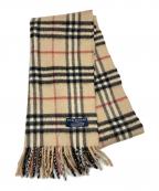 BURBERRY LONDONバーバリーロンドン）の古着「ノバチェックカシミヤマフラー」｜ベージュ