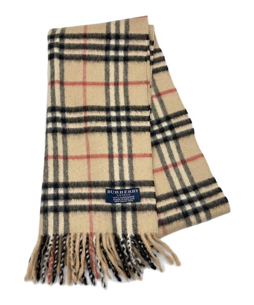 BURBERRY LONDON（バーバリーロンドン）BURBERRY LONDON (バーバリーロンドン) ノバチェックカシミヤマフラー ベージュの古着・服飾アイテム