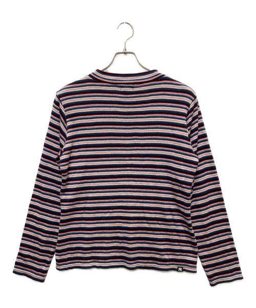 Hysteric Glamour（ヒステリックグラマー）Hysteric Glamour (ヒステリックグラマー) HYS刺繍モックネックTシャツ レッド×ネイビー サイズ:Freeの古着・服飾アイテム