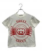 GUCCIグッチ）の古着「プリントTシャツ」｜ホワイト×レッド