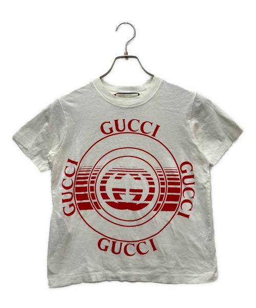 GUCCI（グッチ）GUCCI (グッチ) プリントTシャツ ホワイト×レッド サイズ:XXSの古着・服飾アイテム