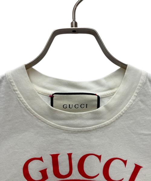 GUCCI（グッチ）GUCCI (グッチ) プリントTシャツ ホワイト×レッド サイズ:XXSの古着・服飾アイテム