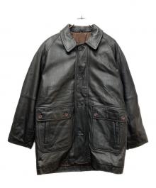 NO BRAND（ノーブランド）の古着「シープレザージャケット」｜ブラック