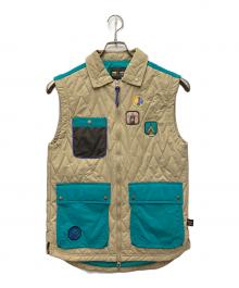 adidas Originals×Pharrell Wiliams（アディダスオリジナル×ファレルウィリアムス）の古着「キルティングナイロンベスト」｜ベージュ×グリーン
