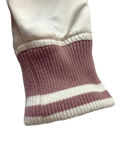 Disney RESORT（ディズニーリゾート）Disney RESORT (ディズニーリゾート) スカジャン ピンク×ホワイト サイズ:Mの古着・服飾アイテム