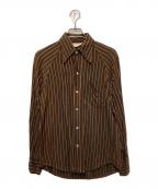 Capriカプリ）の古着「CAPRIストライプシャツ」｜ブラウン