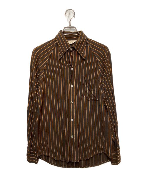 Capri（カプリ）Capri (カプリ) CAPRIストライプシャツ ブラウン サイズ:SIZE 不明の古着・服飾アイテム