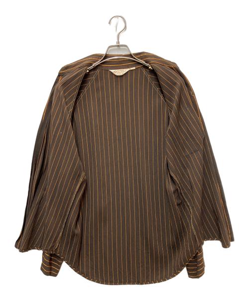 Capri（カプリ）Capri (カプリ) CAPRIストライプシャツ ブラウン サイズ:SIZE 不明の古着・服飾アイテム