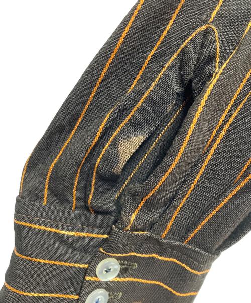 Capri（カプリ）Capri (カプリ) CAPRIストライプシャツ ブラウン サイズ:SIZE 不明の古着・服飾アイテム