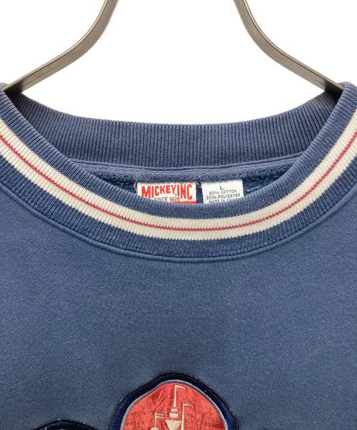 MICKEY,INC（ミッキー,インク）MICKEY,INC (ミッキー,インク) 刺繍スウェット ブルー サイズ:Lの古着・服飾アイテム