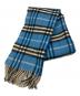 BURBERRY LONDON（バーバリーロンドン）の古着「ウールカシミヤマフラー」｜ブルー×ブラック