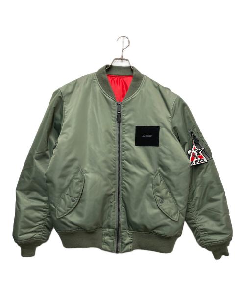 AVIREX（アヴィレックス）AVIREX (アヴィレックス) 名古屋グランパス (ナゴヤグランパス) MA-1ジャケット グリーン×レッド サイズ:46の古着・服飾アイテム