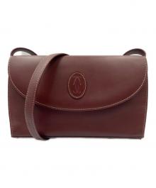 Cartier（カルティエ）の古着「フラップショルダーバッグ」｜ボルドー