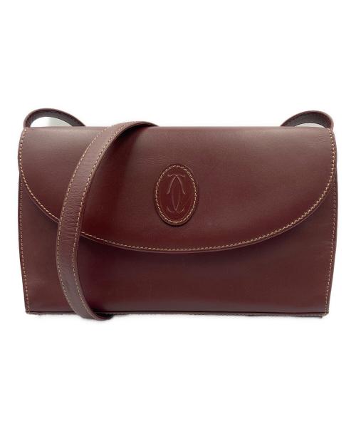 Cartier（カルティエ）Cartier (カルティエ) フラップショルダーバッグ ボルドーの古着・服飾アイテム