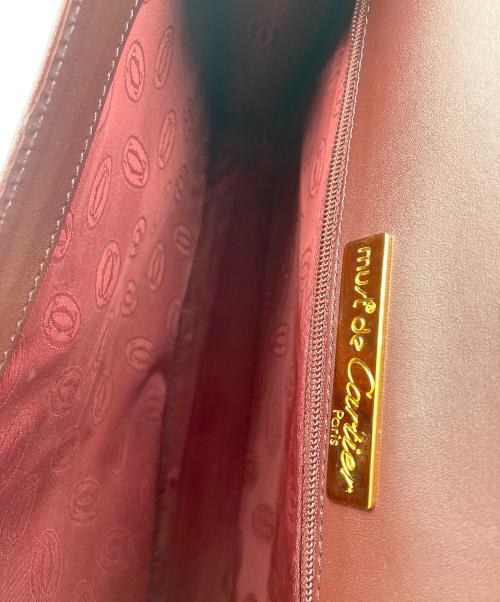 Cartier（カルティエ）Cartier (カルティエ) フラップショルダーバッグ ボルドーの古着・服飾アイテム