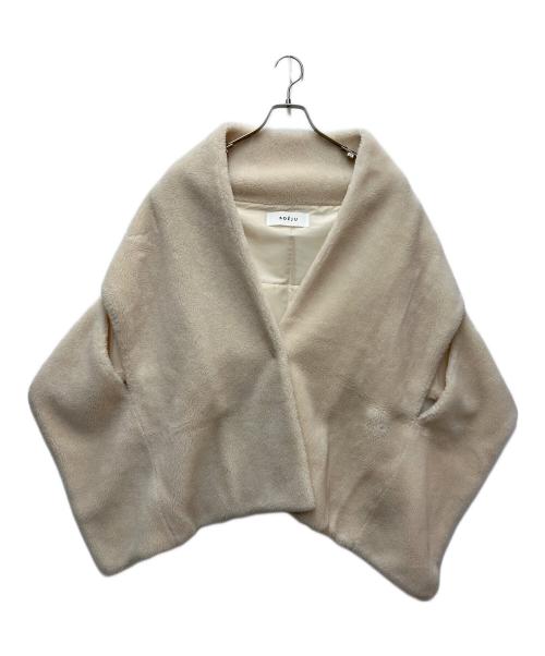 SOEJU（ソージュ）SOEJU (ソージュ) ウール ボア ケープ アイボリー サイズ:SIZE 不明の古着・服飾アイテム