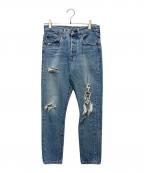 LEVI'Sリーバイス）の古着「ダメージデニムパンツ」｜スカイブルー