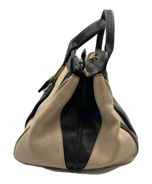 Chloe（クロエ）Chloe (クロエ) ハンドバッグ アイボリー×ブラックの古着・服飾アイテム