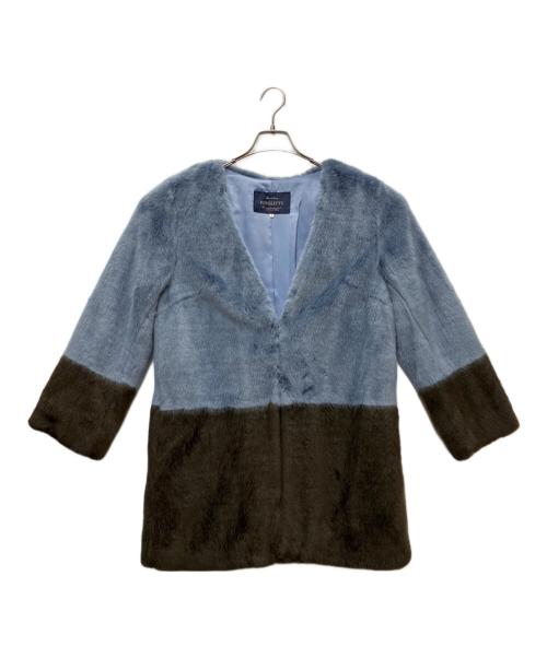 JUSGLITTY（ジャスグリッティー）JUSGLITTY (ジャスグリッティー) ファージャケット ブルー サイズ:SIZE 2の古着・服飾アイテム