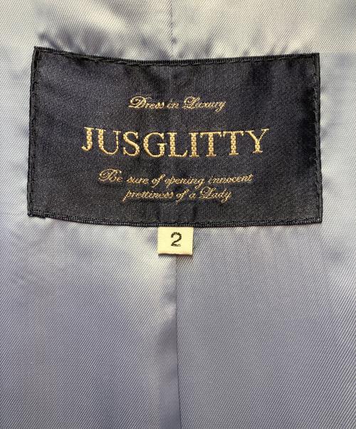JUSGLITTY（ジャスグリッティー）JUSGLITTY (ジャスグリッティー) ファージャケット ブルー サイズ:SIZE 2の古着・服飾アイテム