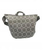 mina perhonen×BEAMSミナ ペルホネン×ビームス）の古着「mina perhonen×BEAMS別注ショルダーバッグ」｜グレー×ホワイト