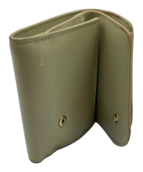 Chloe（クロエ）Chloe (クロエ) スモールトリフォールドウォレット グリーン×カーキの古着・服飾アイテム