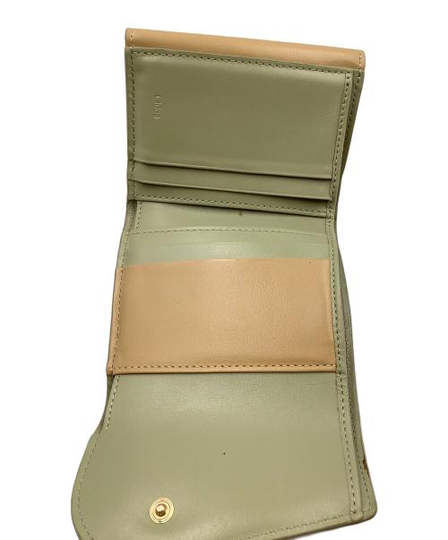 Chloe（クロエ）Chloe (クロエ) スモールトリフォールドウォレット グリーン×カーキの古着・服飾アイテム