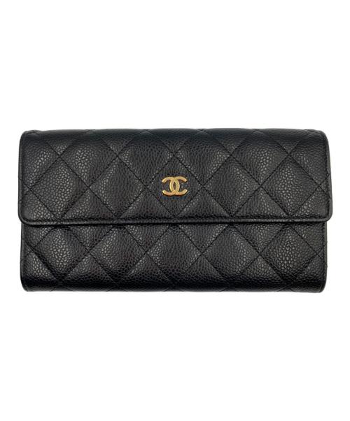 CHANEL（シャネル）CHANEL (シャネル) 長財布　マトラッセ ブラックの古着・服飾アイテム