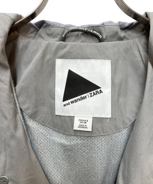 and wander（アンドワンダー）and wander (アンドワンダー) ZARA (ザラ) ナイロンパーカー グレー サイズ:SIZE Sの古着・服飾アイテム