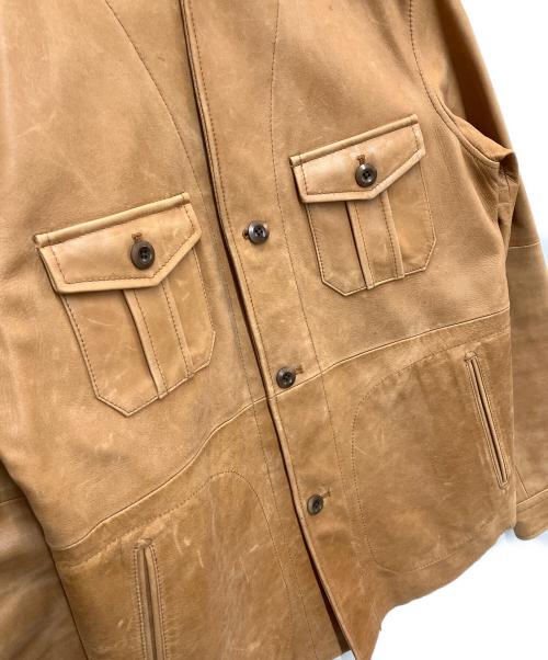 TAKEO KIKUCHI（タケオキクチ）TAKEO KIKUCHI (タケオキクチ) ラムレザージャケット ブラウン サイズ:SIZE 4の古着・服飾アイテム