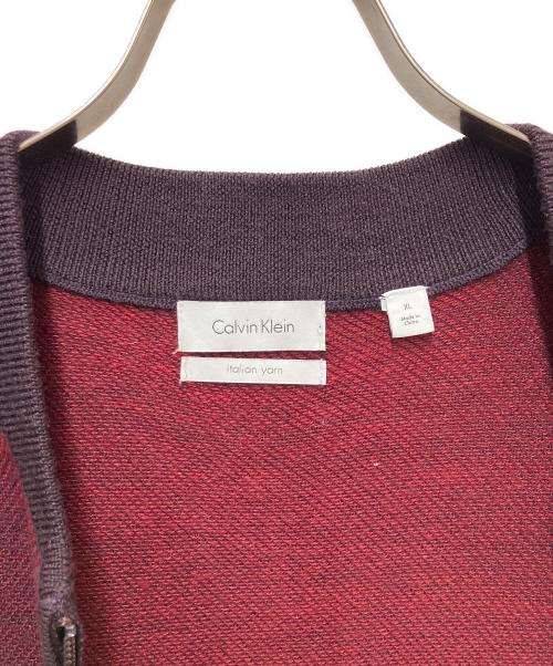 Calvin Klein（カルバンクライン）Calvin Klein (カルバンクライン) ニットジャケット レッド サイズ:SIZE XLの古着・服飾アイテム