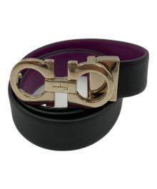 Ferragamo（フェラガモ）の古着「ダブルガンチーニベルト」｜ブラック