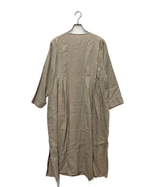 Natural by clip（ナチュラル バイ クリップ）Natural by clip (ナチュラル バイ クリップ) 長袖ワンピース ベージュ サイズ:Freeの古着・服飾アイテム