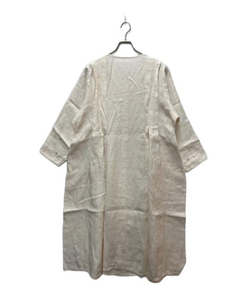 Natural by clip（ナチュラル バイ クリップ）Natural by clip (ナチュラル バイ クリップ) リネンコートワンピース ホワイト サイズ:Free 未使用品の古着・服飾アイテム