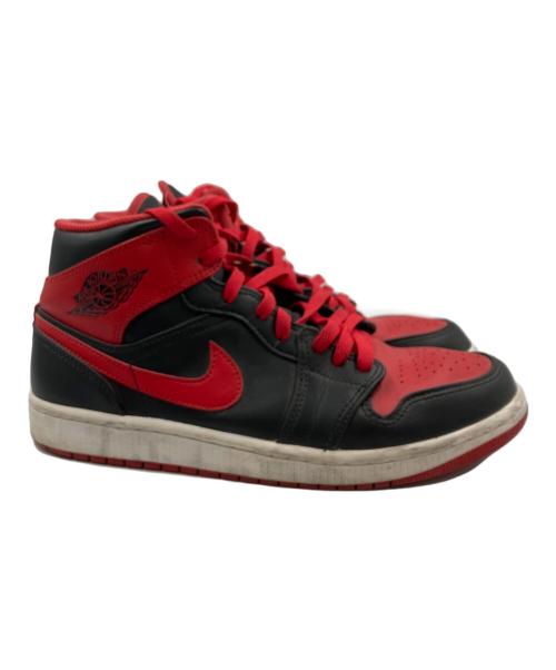 NIKE（ナイキ）NIKE (ナイキ) AIR JORDAN 1 MID BRED TOE （エアジョーダン1 ミッド ブレッド トゥ） レッド×ブラック サイズ:US 9の古着・服飾アイテム